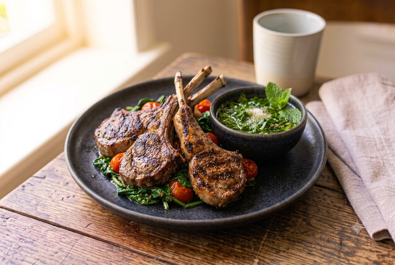 Lamb Chops with Mint Sauce