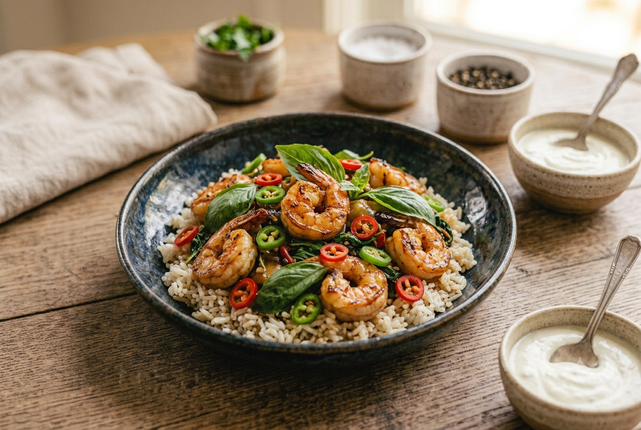 Thai Basil Prawn Stir Fry